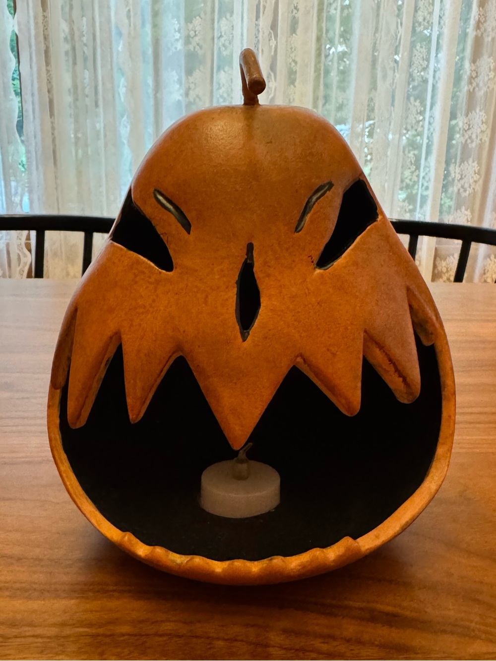 Vintage looking Orange Halloween Pumpkin Lantern Decorative Home Accent light up